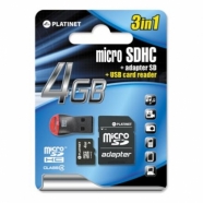 MICRO SD 4GB CON ADATTATORE USB E SD