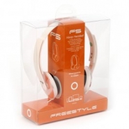 CUFFIA FREESTYLE HOOP ARANCIONE FS-3930 + MICROFONO + IPHONE & PC